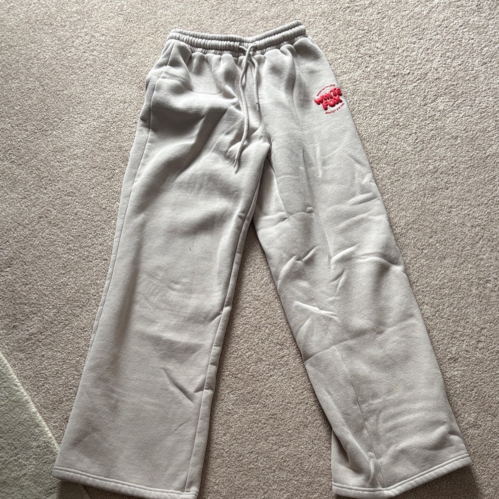 Gray Sweatpants with Red Logo